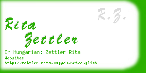rita zettler business card